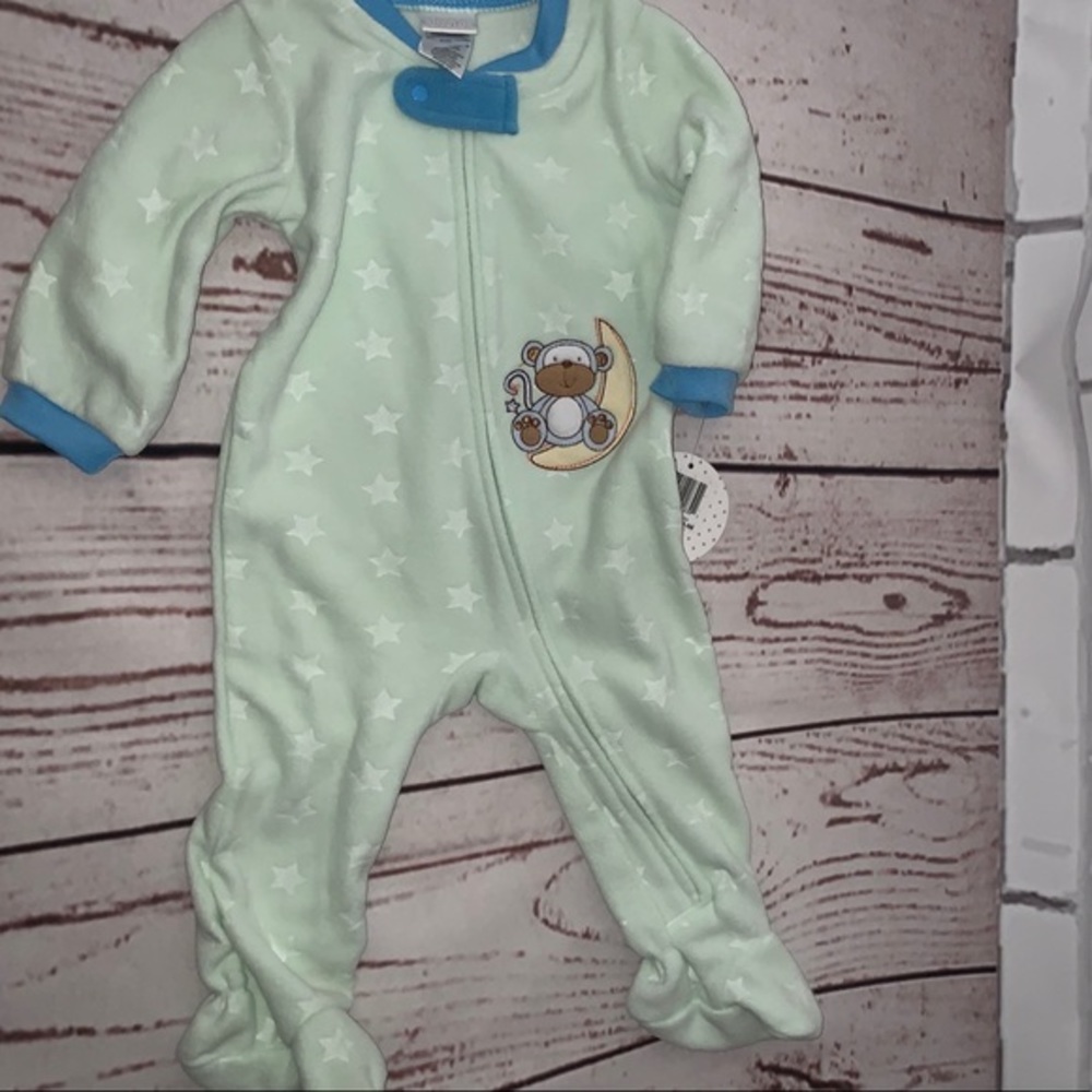 Absorba fleece pajamas - 6-9 months - green/blue